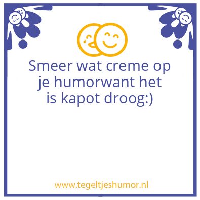Tegeltje: drooge humor