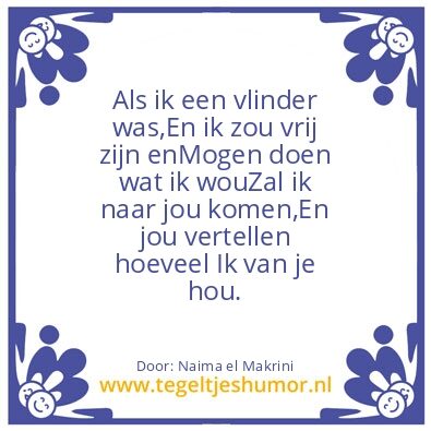 Tegeltje: Mooie vlinder