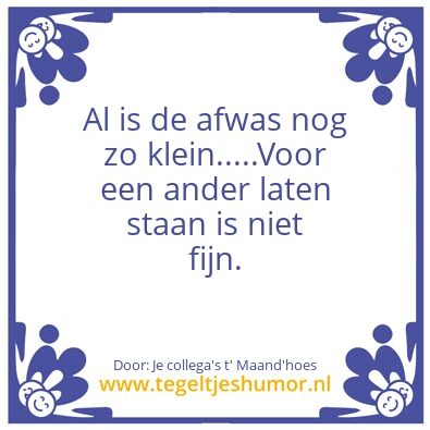 Tegeltje: Afwas