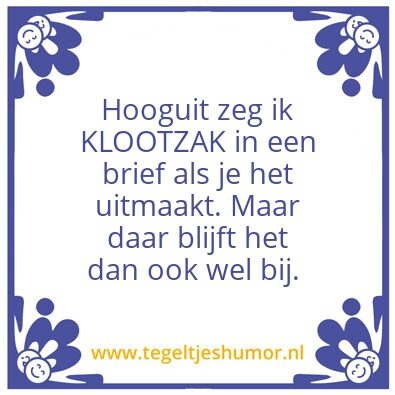 Tegeltje: X