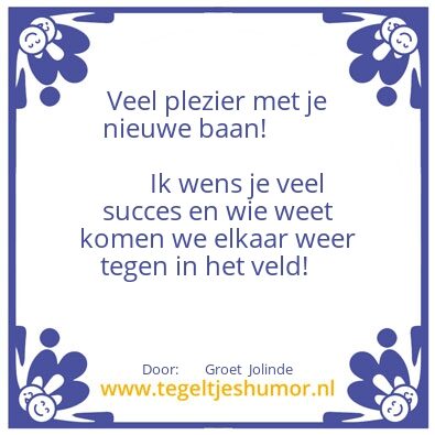 Tegeltje: afscheid