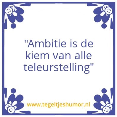 Tegeltje: Ambitie