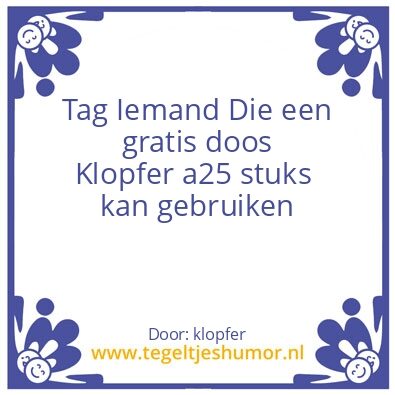 Tegeltje: Klopfer