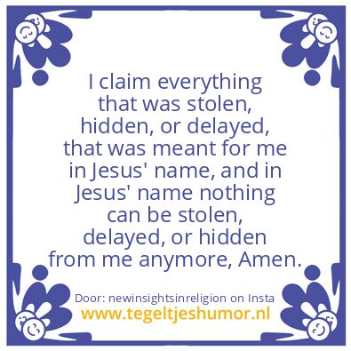 Tegeltje: I claim :