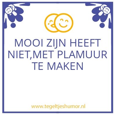 Tegeltje: MOOI