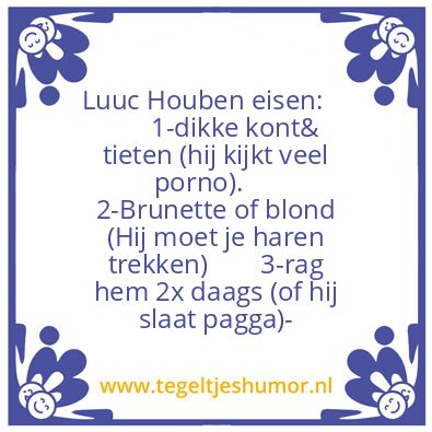 Tegeltje: Luuc Houben