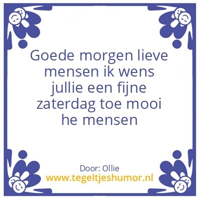 Tegeltje: Goede morgen