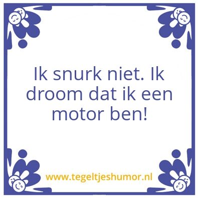 Tegeltje: Snurken