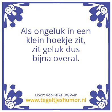 Tegeltje: Doe er je voordeel mee