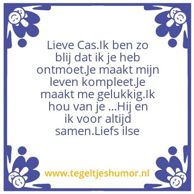Tegeltje: Voor altijd samen