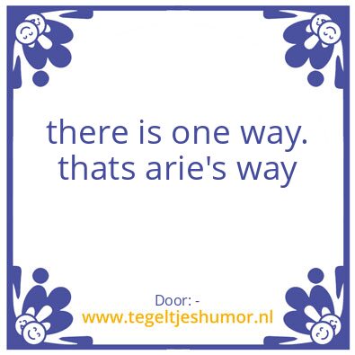 Tegeltje: Arie