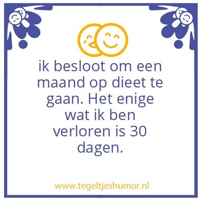 Tegeltje: Skeer dieet