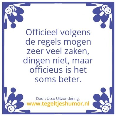 Tegeltje: Regels