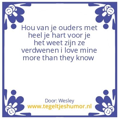 Tegeltje: Parental love