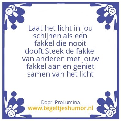 Tegeltje: Zet jezelf in het licht