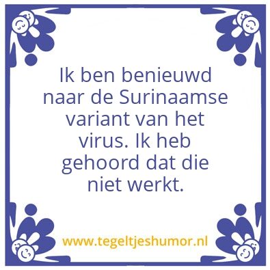 Tegeltje: Corona variant