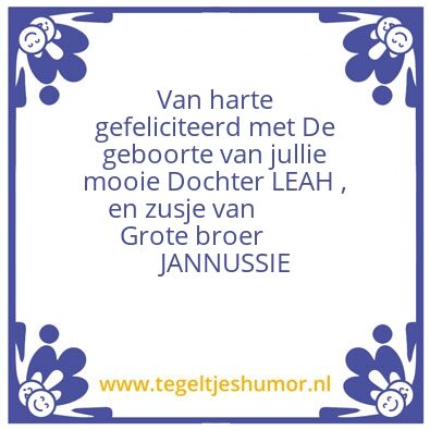 Tegeltje: .