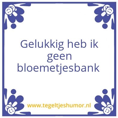 Tegeltje: Bloemetjesbank