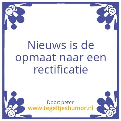 Tegeltje: nieuws