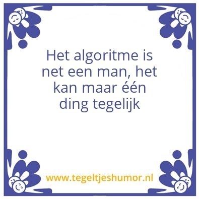 Tegeltje: Algoritme