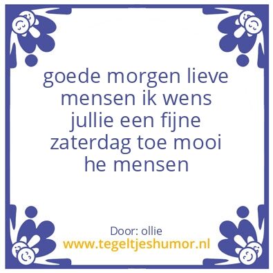 Tegeltje: goede morgen