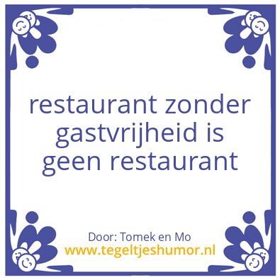 Tegeltje: gastvrijheid