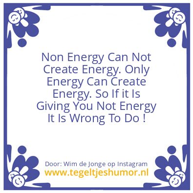Tegeltje: ENERGY