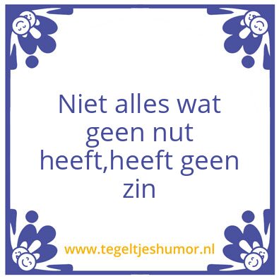 Tegeltje: Nut