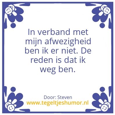 Tegeltje: Weg