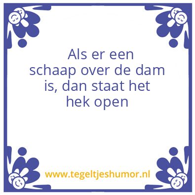 Tegeltje: oost west