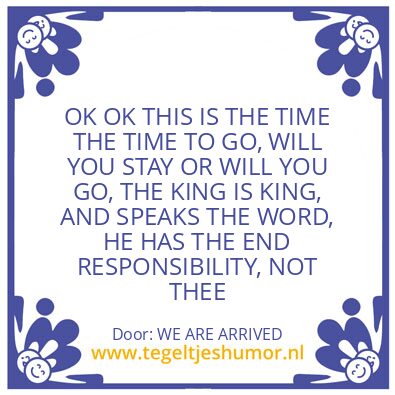 Tegeltje: AL IS WELL
