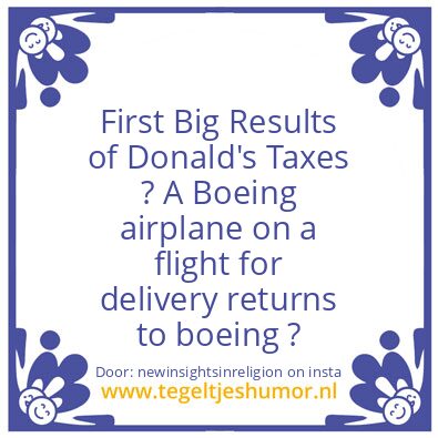 Tegeltje: Results of Donald’s Taxes ?