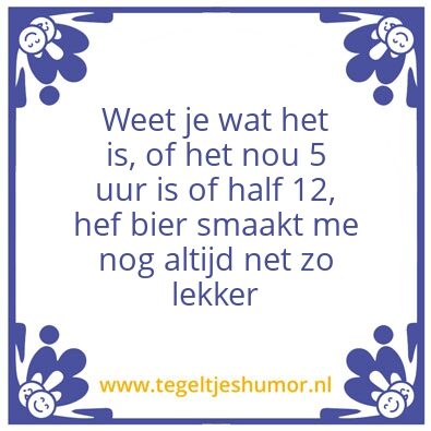 Tegeltje: Tijd voor bier