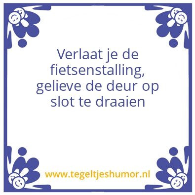 Tegeltje: slot