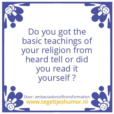 Tegeltje: teachings of your religion