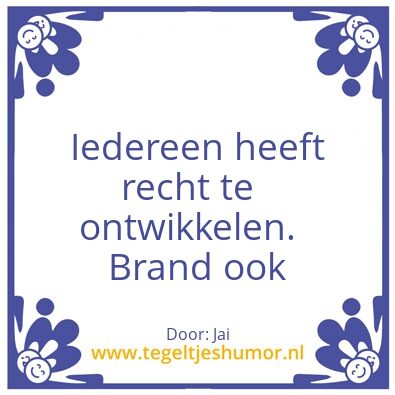 Tegeltje: Brand
