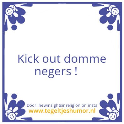 Tegeltje: ” de zwarte piet “