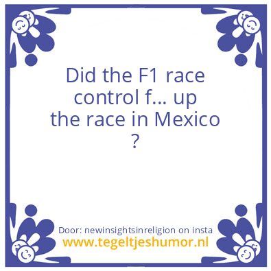 Tegeltje: Race Control ?
