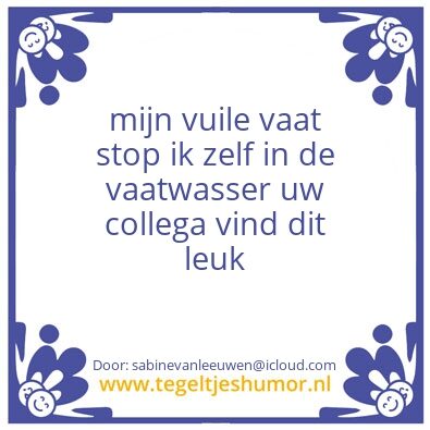 Tegeltje: VAATWASSER