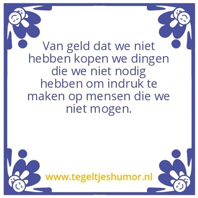 Tegeltje: Indruk maken