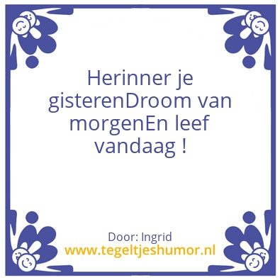 Tegeltje: Leven