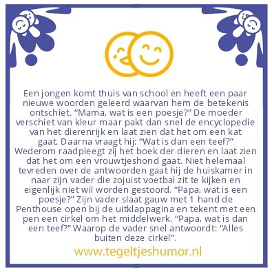 Tegeltje: Wat is een poesje