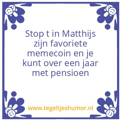 Tegeltje: Pensioen