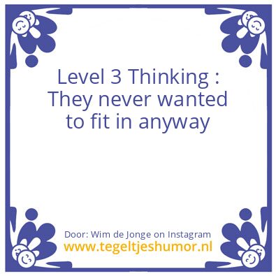 Tegeltje: Level 3 Thinking