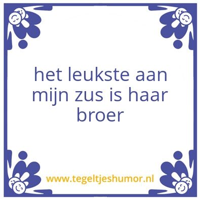 Tegeltje: Mijn broer