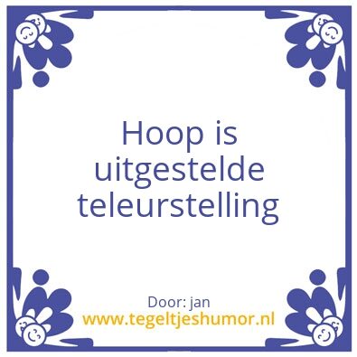 Tegeltje: hoop