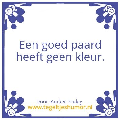 Tegeltje: Paard en kleur