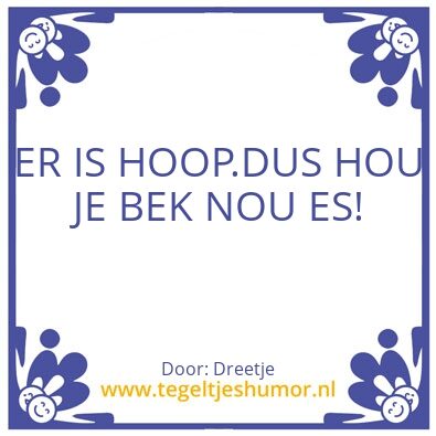 Tegeltje: Hoop