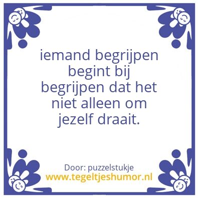 Tegeltje: besef