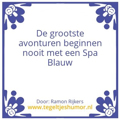 Tegeltje: Spa Blauw